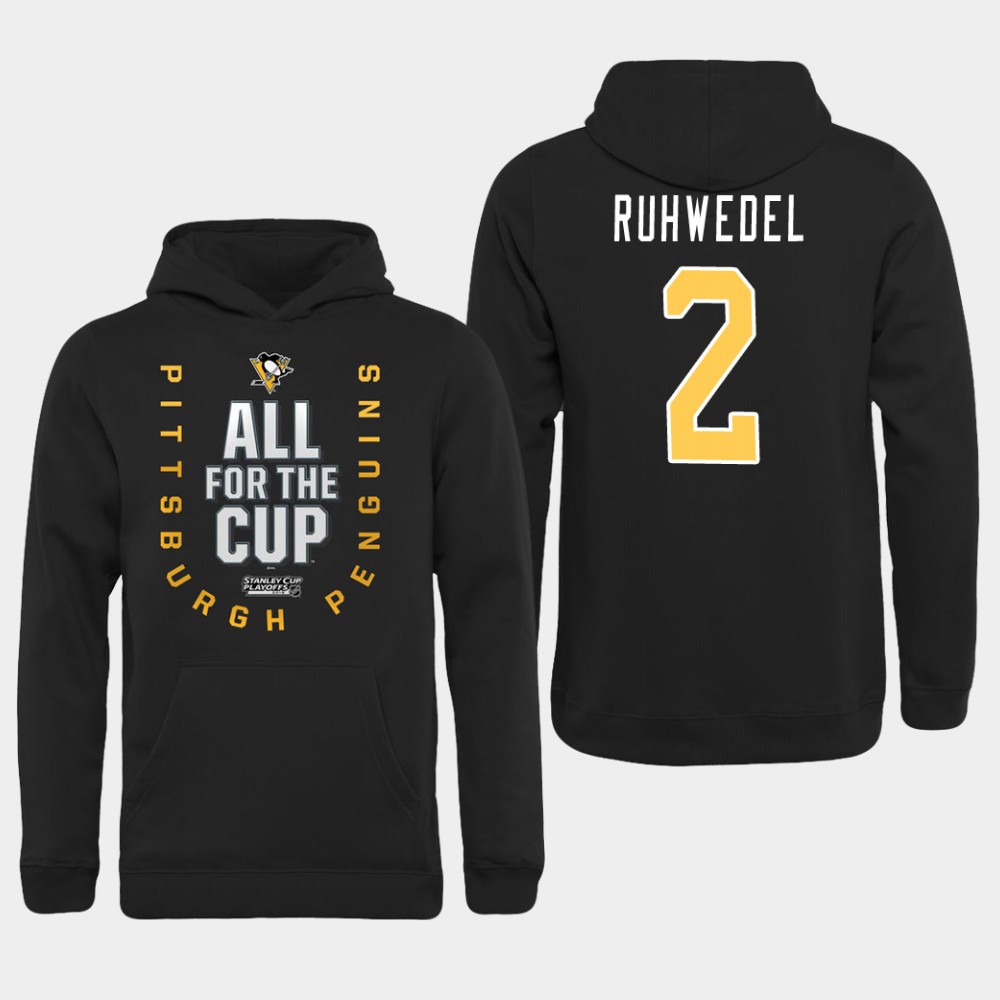 Men NHL Pittsburgh Penguins #2 Ruhwedel black All for the Cup Hoodie->pittsburgh penguins->NHL Jersey